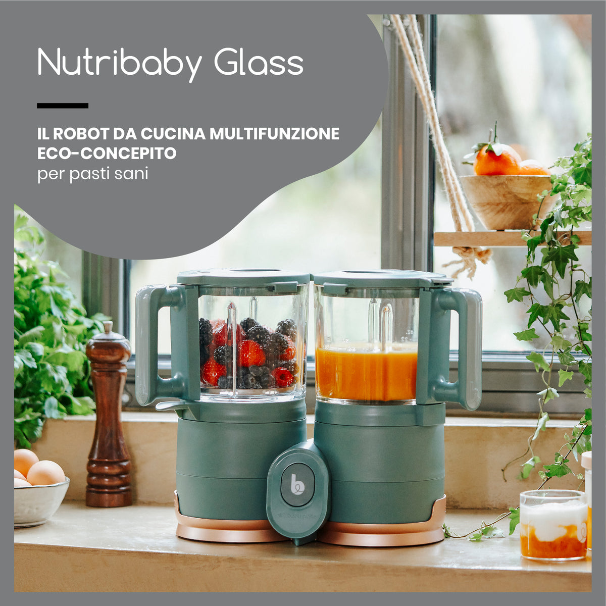 Nutribaby Glass - Cuocipappa multifunzione in vetro