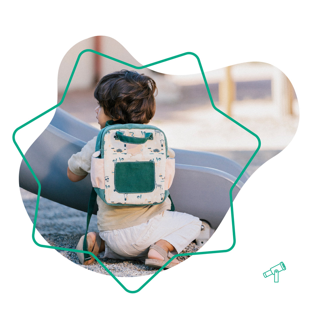 Zaino Bebemoo Premium Per Bambina - In Cotone E Tela Cerata, Con Tasca Esterna E Interna, Spallacci Regolabili, 32x29x7 Cm