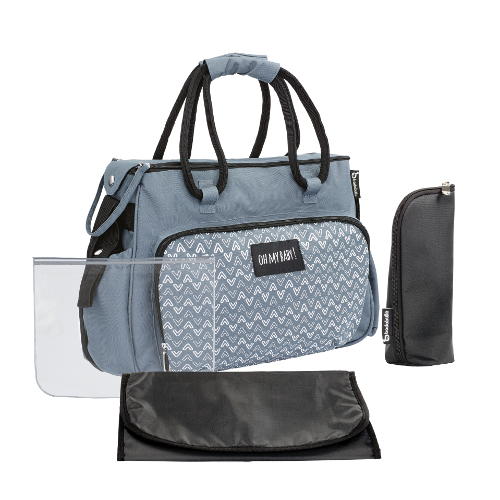 Borsa Fasciatoio Badabulle Boho Grigio - Borsa Change Bag Pratica E Moderna - Foto 12